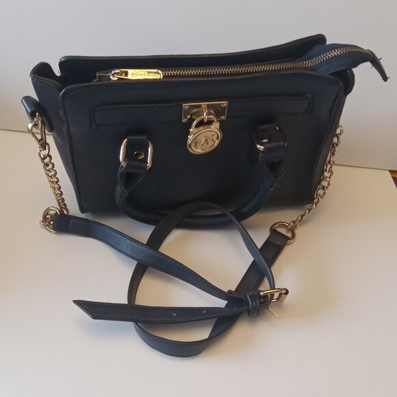 Michael Kors Micro Hamilton Black Leather Crossbody Handbag - Picture 4 of 16